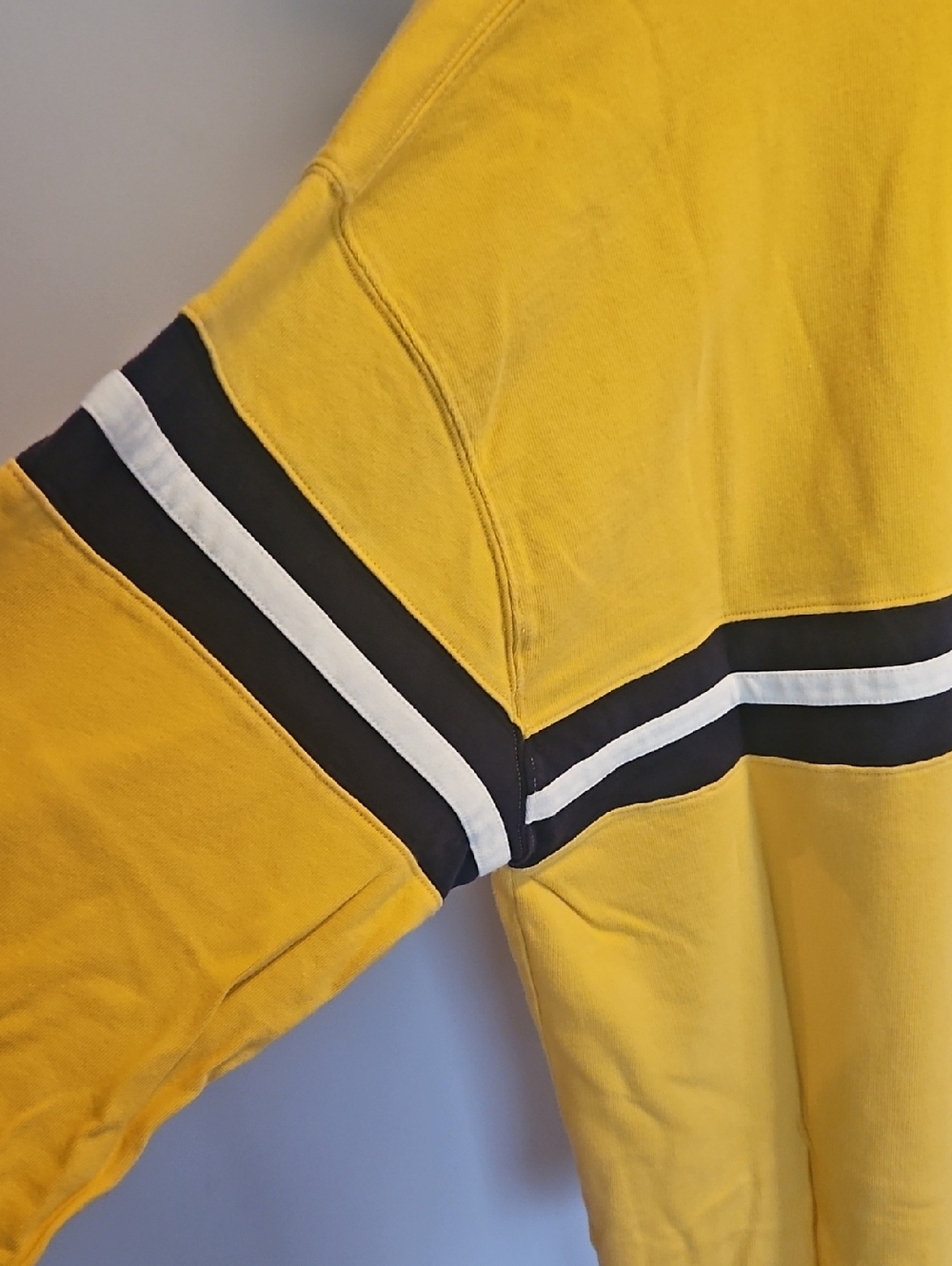 Gant Mens Yellow Long-Sleeve Rugby Polo with Denim Collar XL - Picture 3 of 7